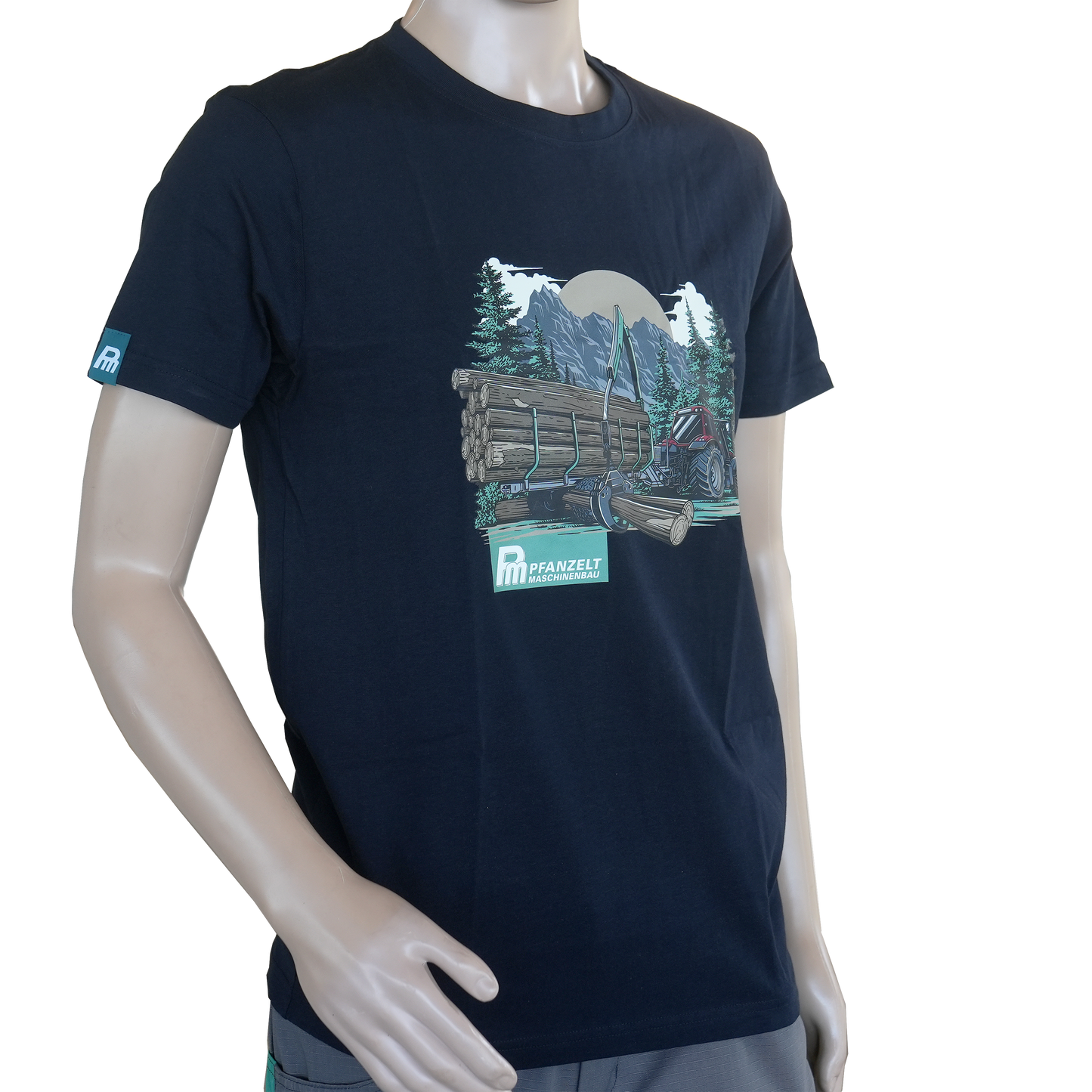 Herren T-Shirt Rückeanhänger, dunkelblau