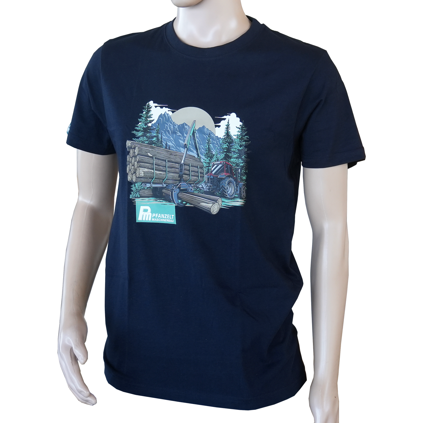 Herren T-Shirt Rückeanhänger, dunkelblau