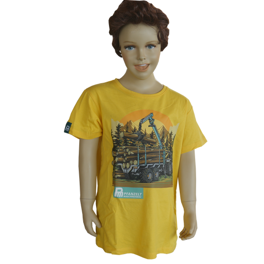 Kinder T-Shirt, Rückeanhänger, gelb